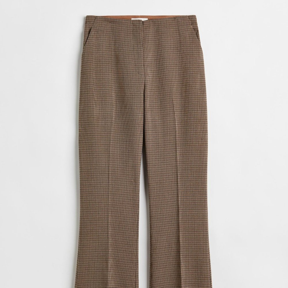 NEW H&M Women's Brown Houndstooth Trousers